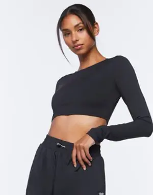Forever 21 Active Cutout Crop Top Black
