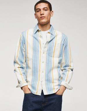 Mango 100% cotton striped shirt