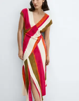 Cut-out striped dress