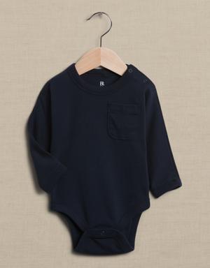 Banana Republic Essential SUPIMA® Long-Sleeve Bodysuit for Baby blue