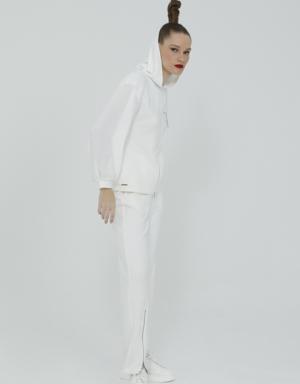 Comfortable Cut Ecru Tracksuit With Blouse And Trousers