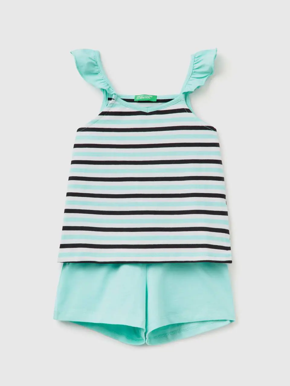 Benetton striped tank top and shorts set. 1