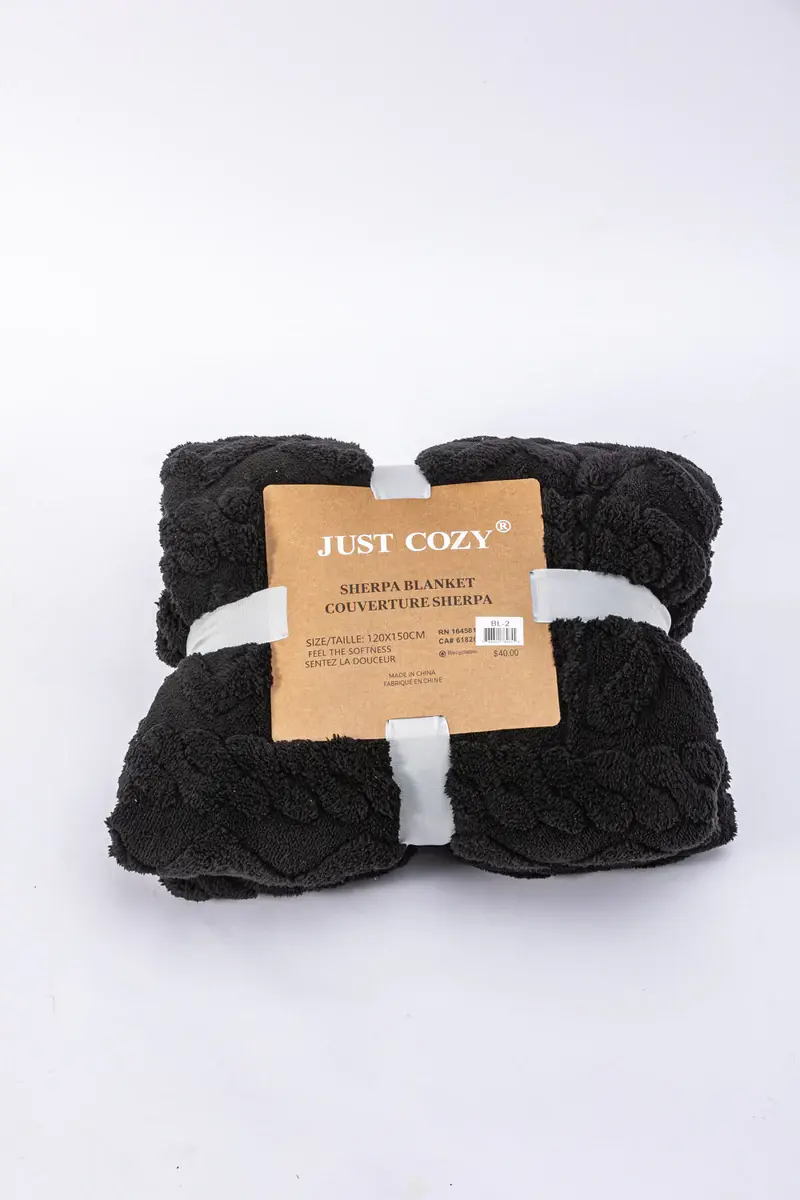 Just Cozy Noir - Sherpa Blanket. 2 Just Cozy Noir - Sherpa Blanket. 2