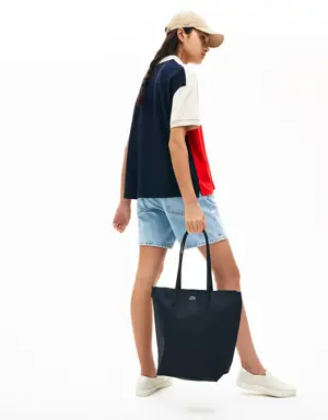 Shopping bag verticale con zip L.12.12 Concept tinta unita