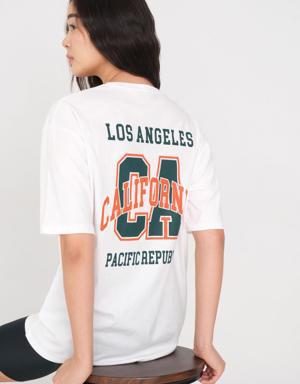 CALIFORNIA Baskılı Oversize T-Shirt