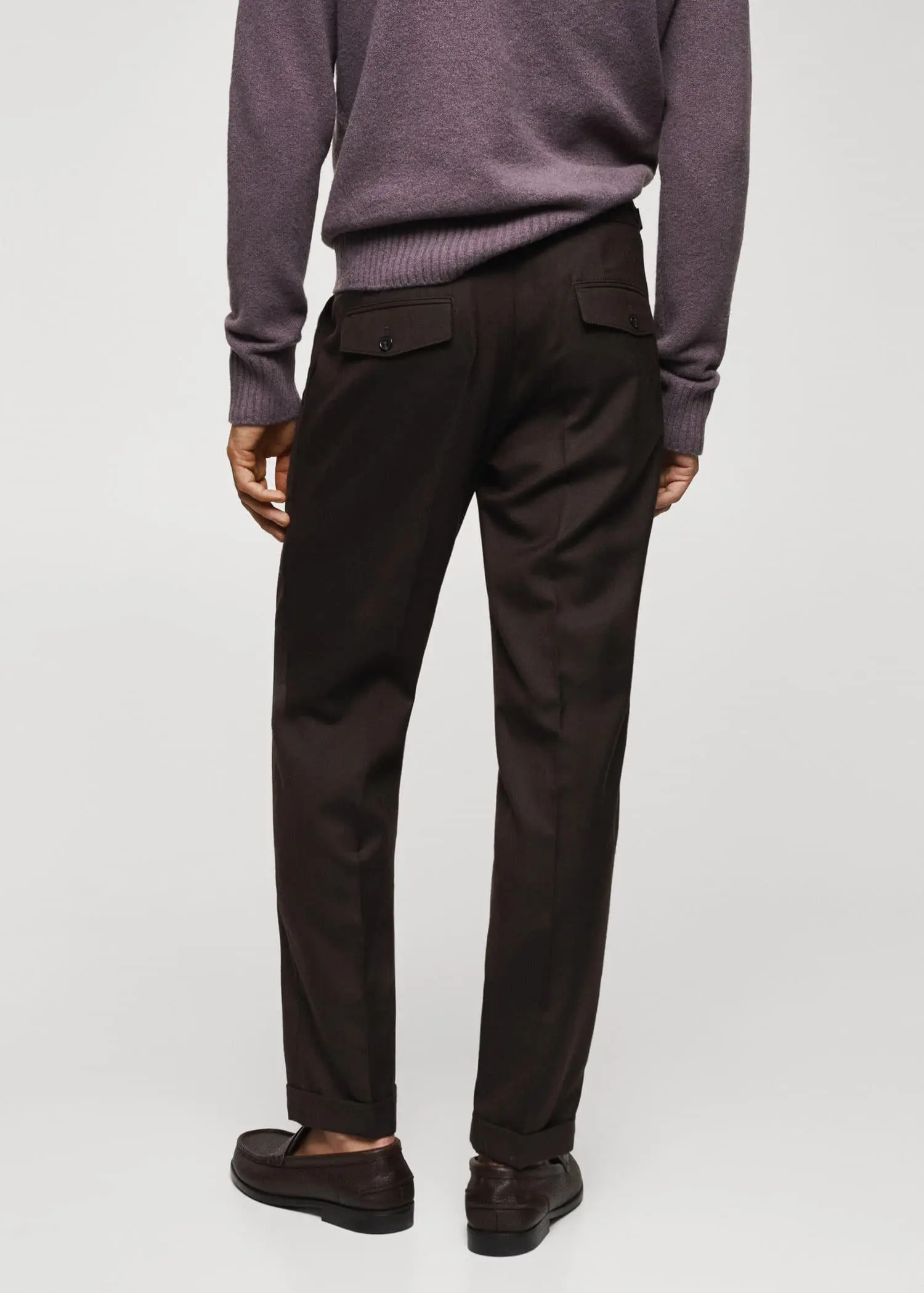 Mango Wool pants with pleats and loops. 3