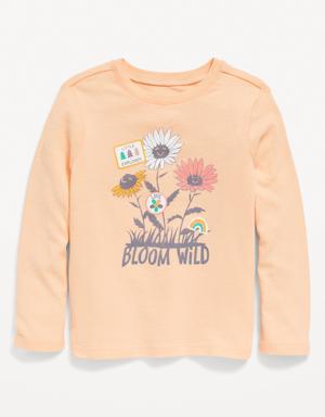 Unisex Long-Sleeve Graphic T-Shirt for Toddler orange