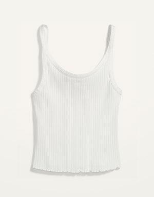 Old Navy Fitted Cropped Rib-Knit Cami Top for Women white