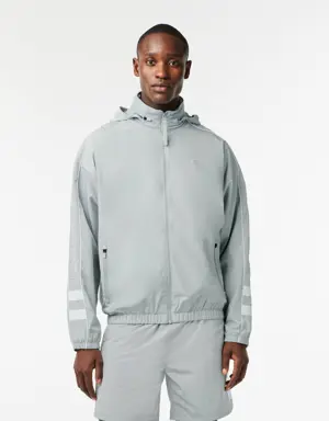 Men's Contrast Details Water-Resistant Zip-Up Jacket