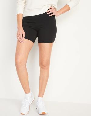 Old Navy High Waisted Jersey Biker Shorts for Women -- 6-inch inseam black