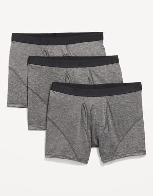 Go-Dry Cool Performance Boxer-Briefs Underwear 3-Pack for Men -- 5-inch inseam gray