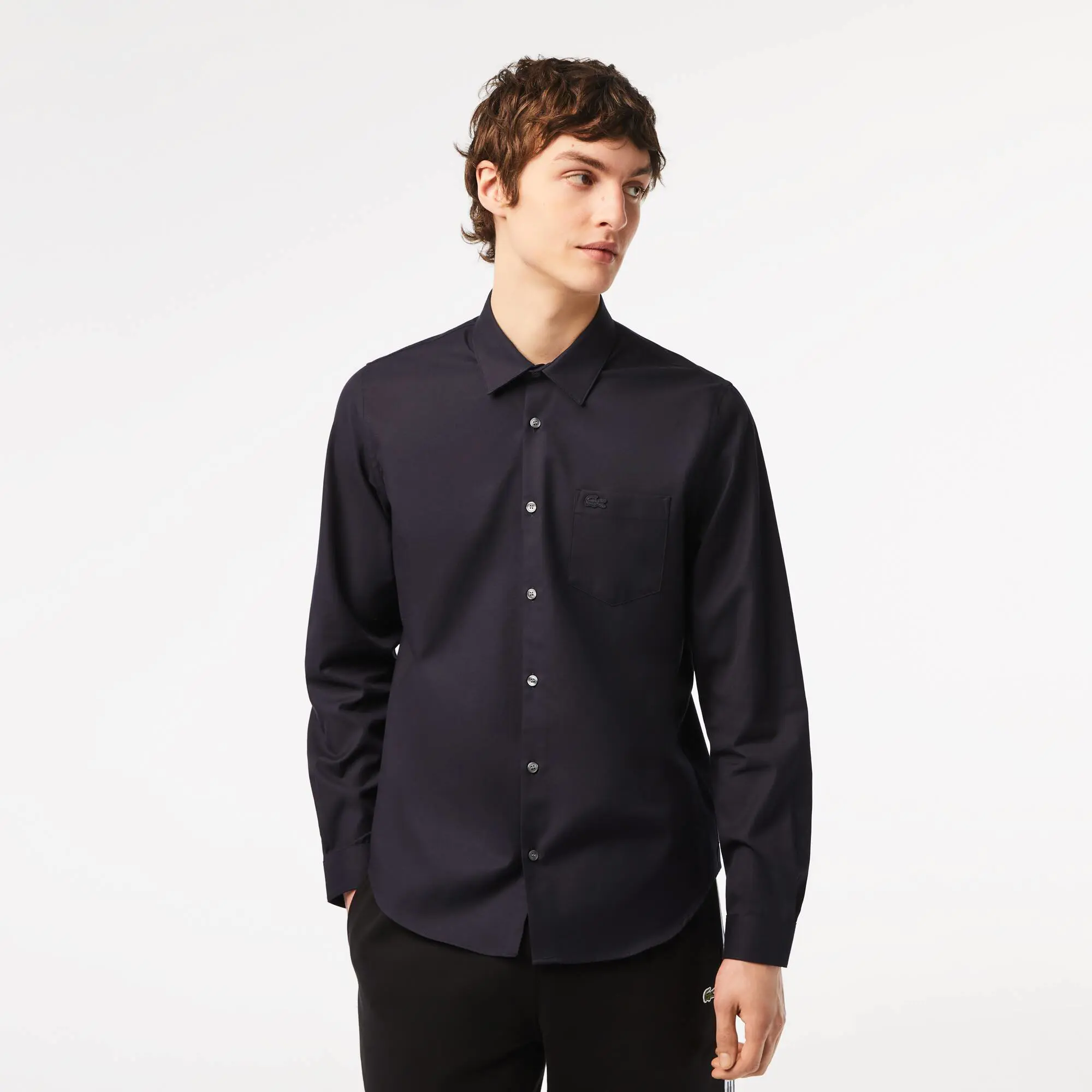 Lacoste Men's Regular Fit Solid Cotton Shirt. 1