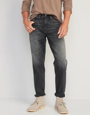 Loose Taper Built-In Flex Ankle-Length Jeans for Men black