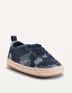 Unisex Camo-Print Chambray Sneakers for Baby gray