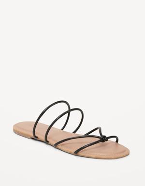 Old Navy Faux-Leather Strappy Knotted Sandals black