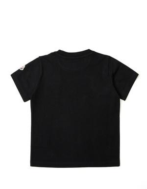 Siyah Figür Baskılı Logolu Erkek Çocuk T-shirt
