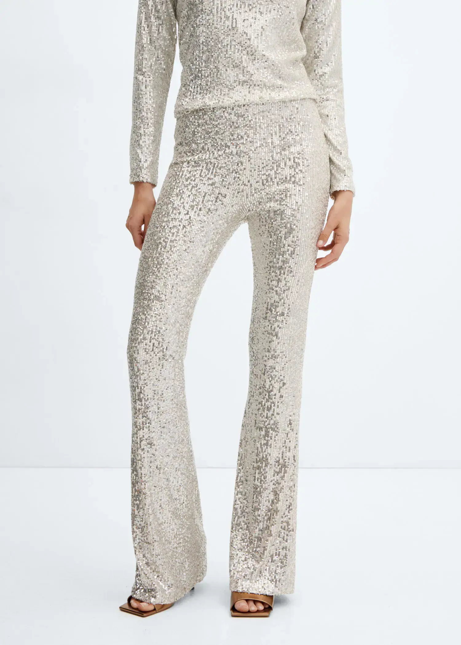 Mango Sequin flared trousers. 1