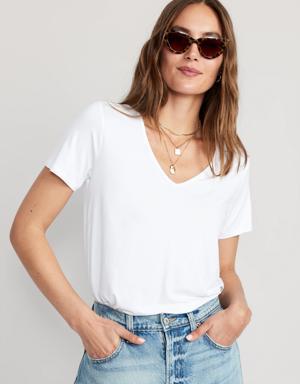 Luxe Ribbed Slub-Knit T-Shirt white
