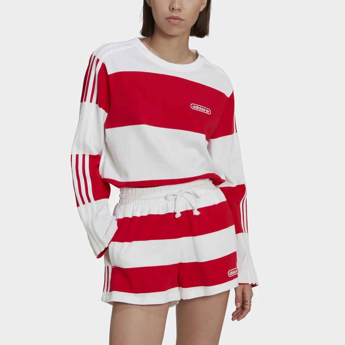 Adidas Striped Long Sleeve Sweatshirt. 1