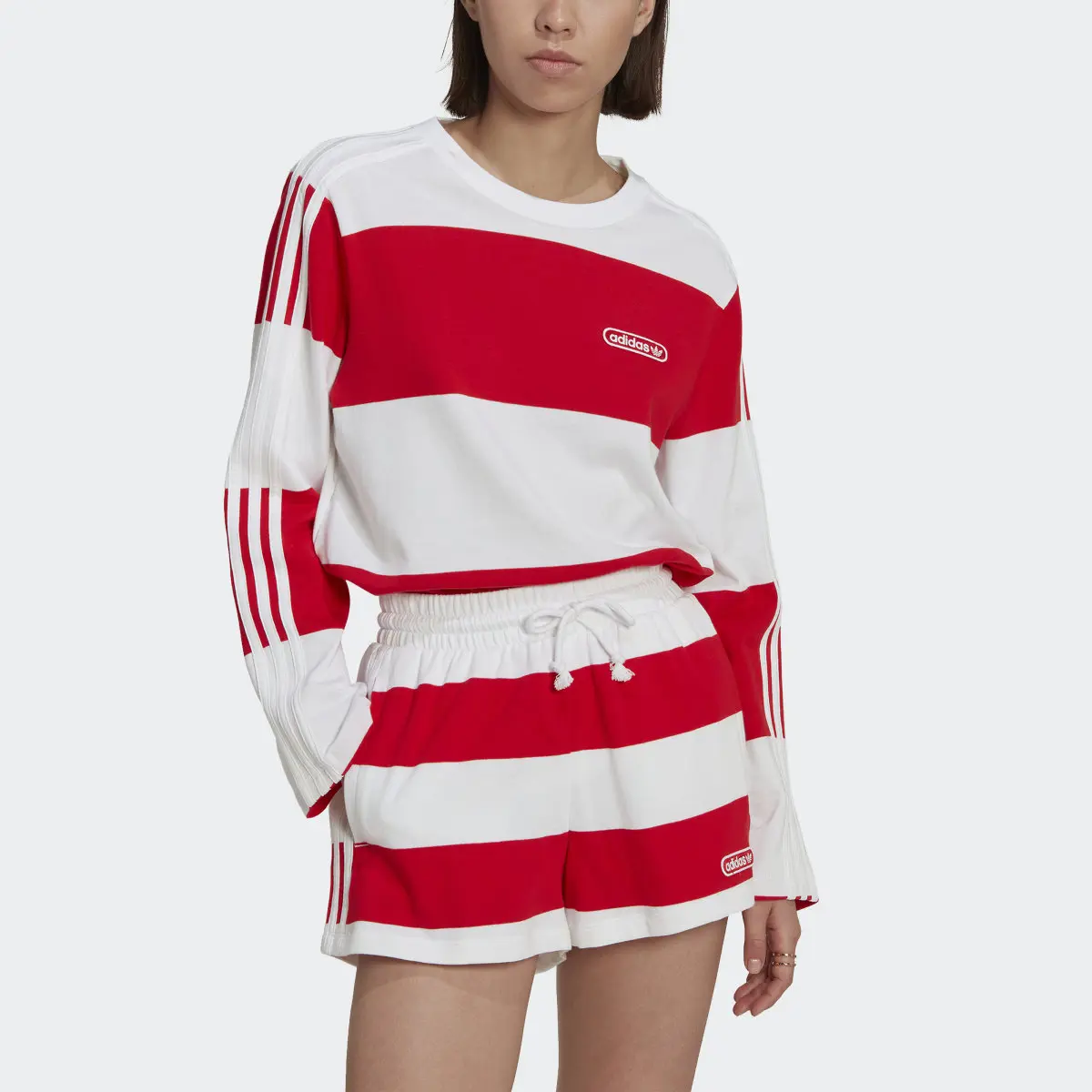 Adidas Sweat-shirt rayé manches longues. 1