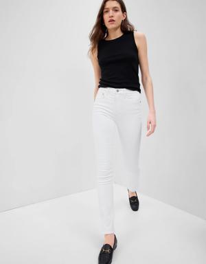 High Rise Vintage Slim Jeans white