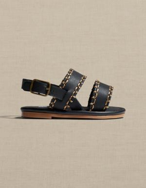 Leather Sandal for Baby + Toddler black