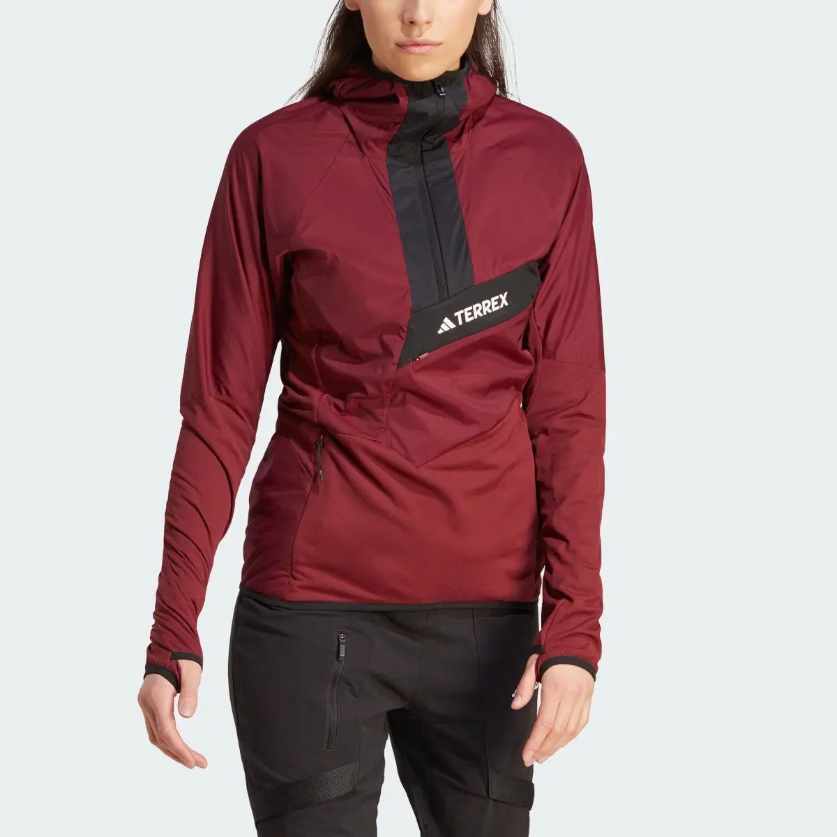 Adidas Techrock Ultralight 1/2-Zip Hooded Fleece Jacket. 1