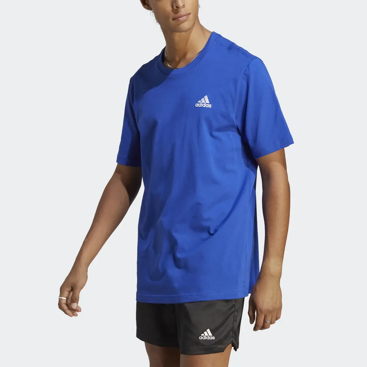 Adidas Essentials Single Jersey Embroidered Small Logo Tee. 1