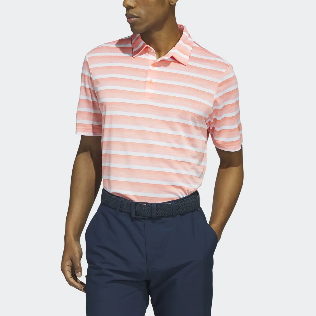 Adidas Two-Color Striped Polo Shirt. 1