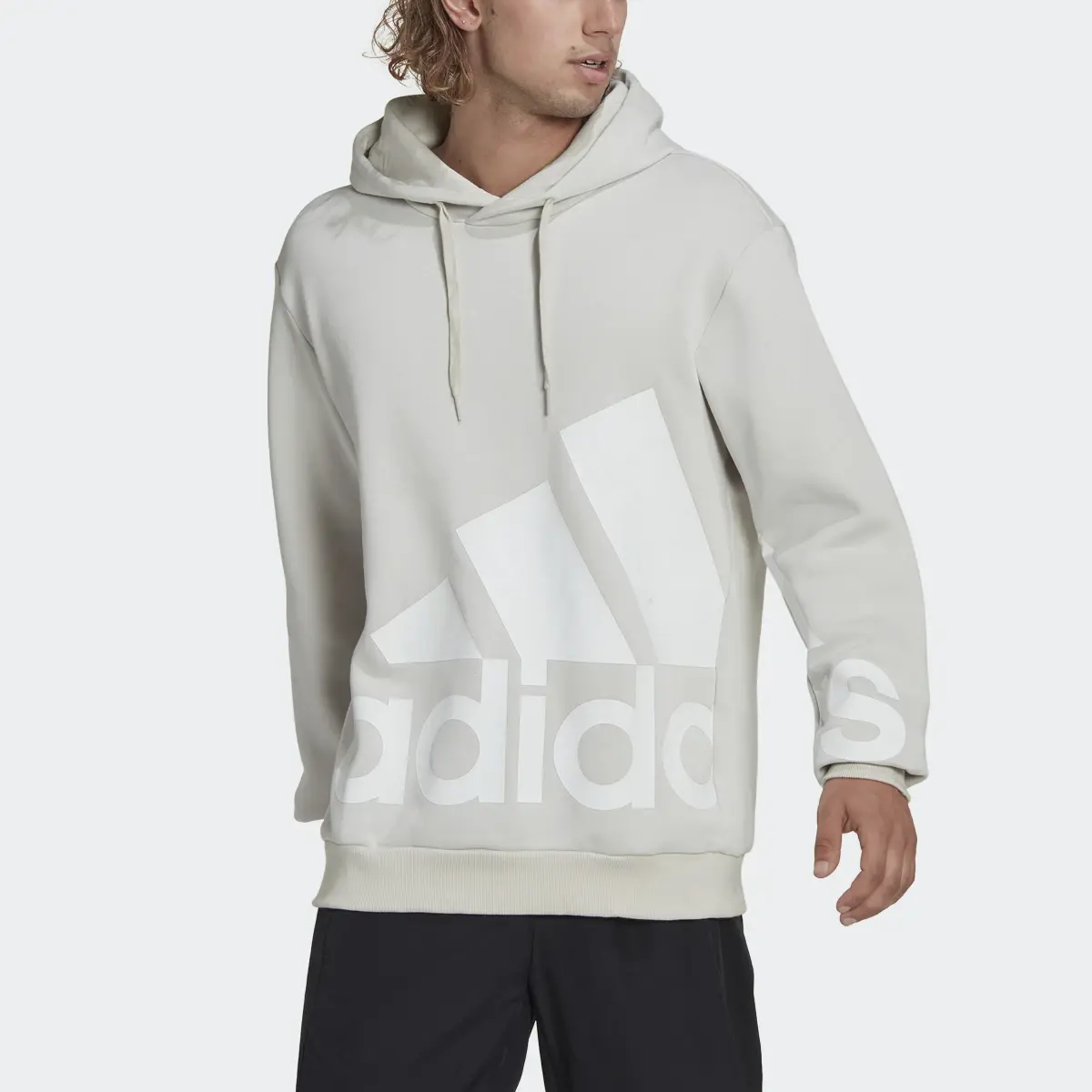 Adidas Sweat-shirt à capuche en molleton avec grand logo Essentials. 1