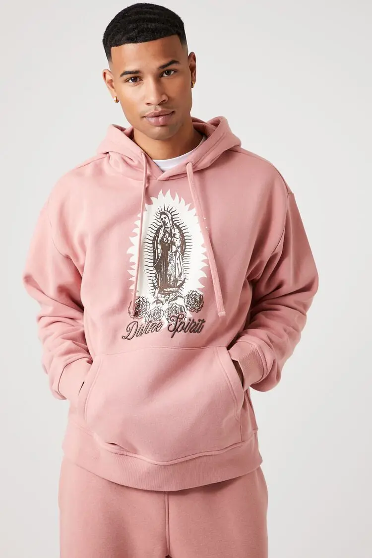 Forever 21 Forever 21 Divine Spirit Graphic Hoodie Mauve/Multi. 1