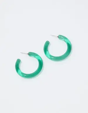 Neon Clear Hoop Earrings