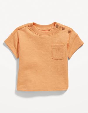 Unisex Drop-Shoulder Pocket T-Shirt for Baby orange