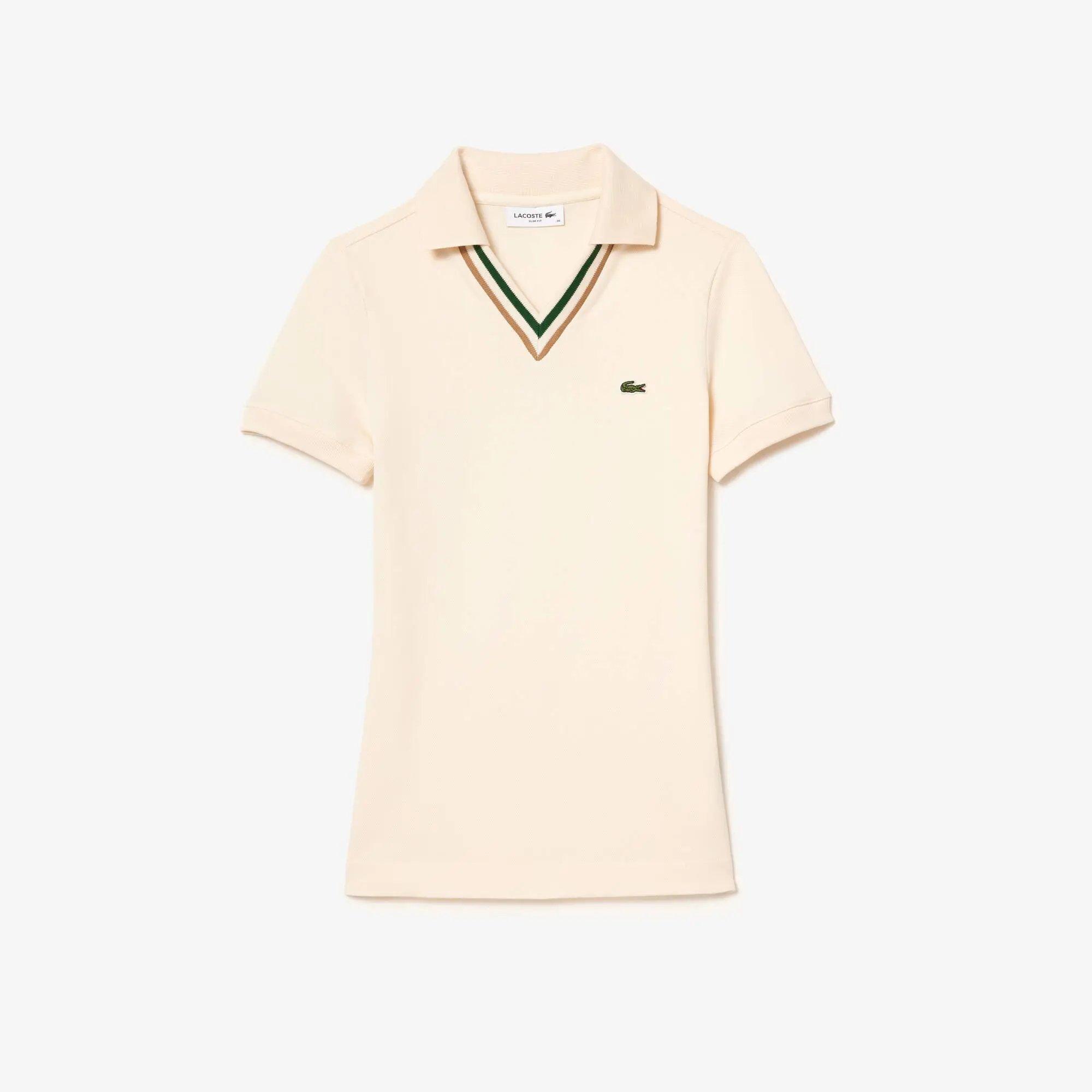 Lacoste Slim Fit V Neck Stretch Piqué Polo Shirt. 2