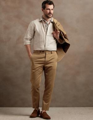 Italian Cotton-Linen Suit Pant brown
