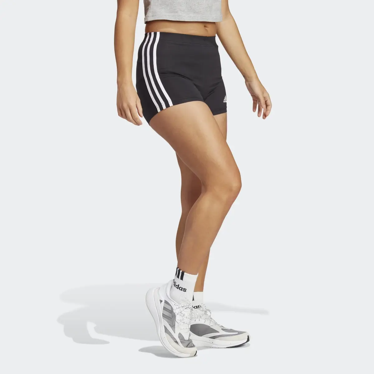 Adidas Essentials 3-Stripes Single Jersey Booty Shorts. 3