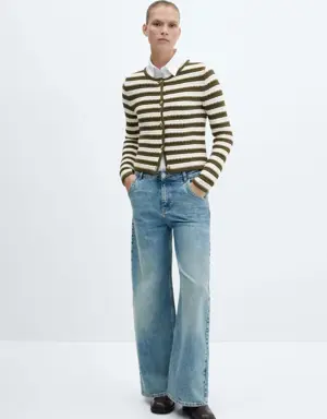 Striped cardigan with jewel buttons