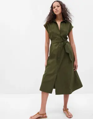 Gap Utility Midi Dress green