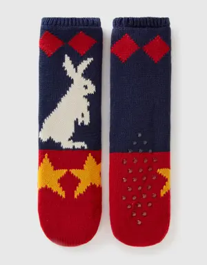 short patterned knit socks