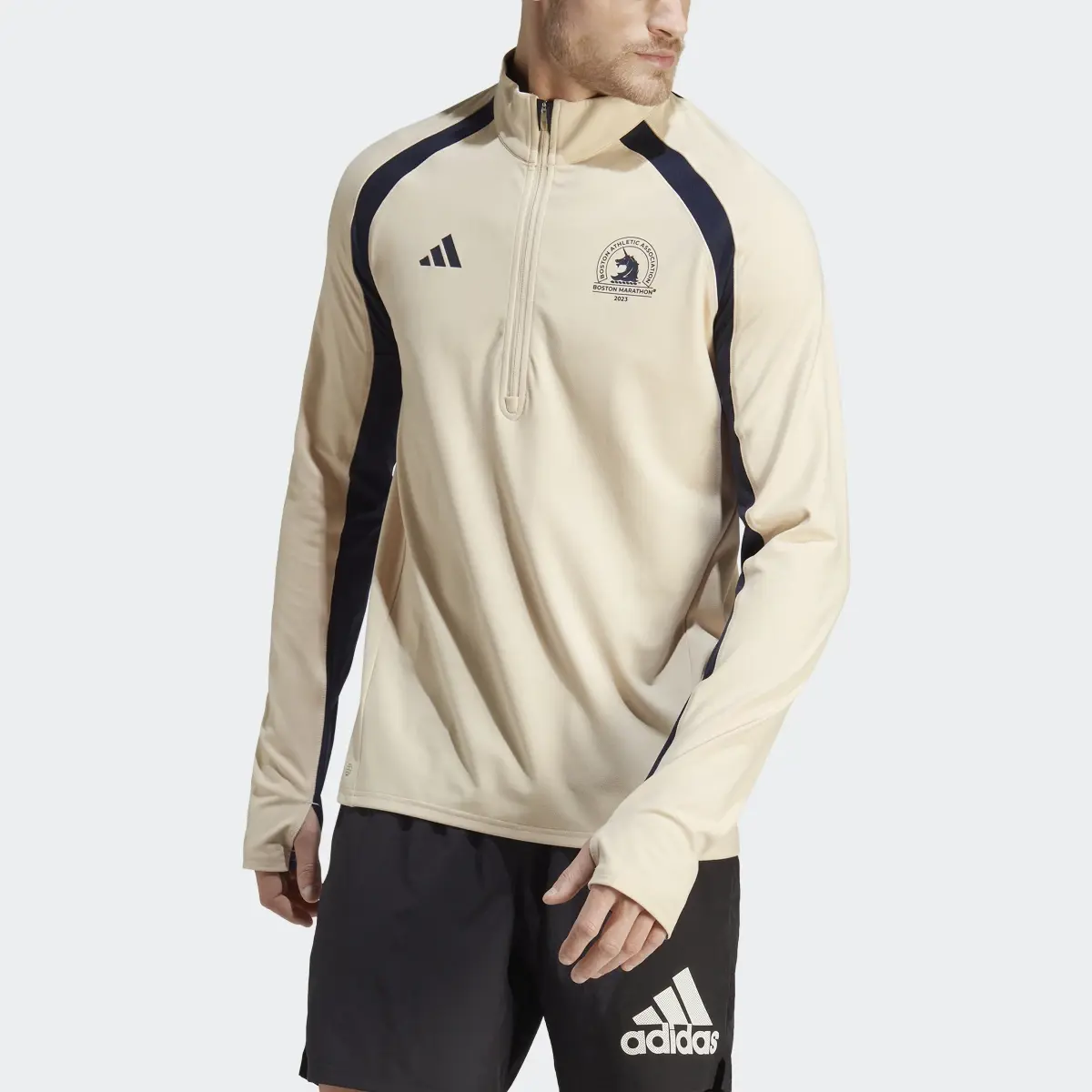 Adidas Boston Marathon® 1/2-Zip Long Sleeve Running Tee. 1