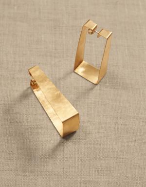 Rectangular Wide Hoop Earrings &#124 Aureus + Argent gold