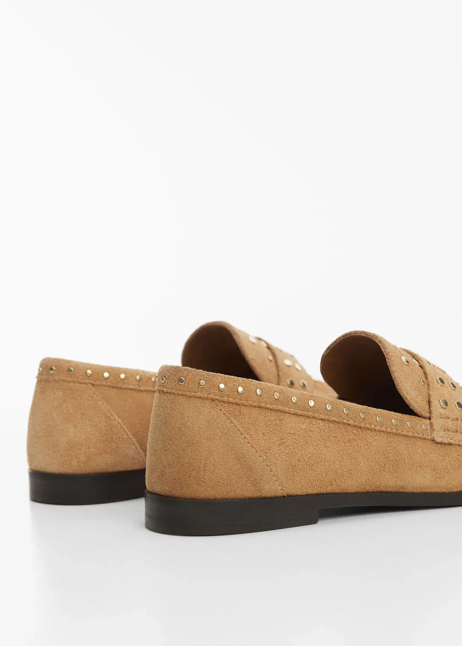 Mango Studded leather loafers. 3