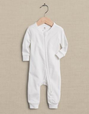Banana Republic Essential SUPIMA® Long-Sleeve One-Piece for Baby white