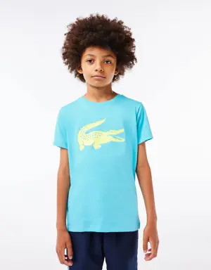 T-shirt da bambino Tennis Lacoste SPORT in jersey tecnico con coccodrillo oversize