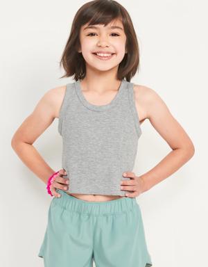 Old Navy Cropped UltraLite Rib-Knit Performance Tank for Girls gray
