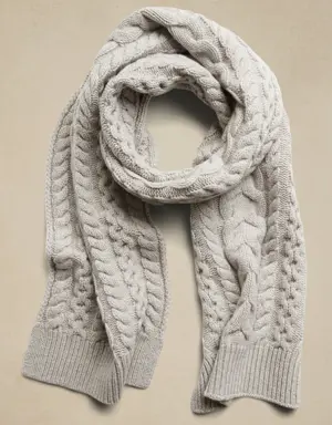 Cable Cashmere Scarf gray