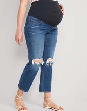 Maternity Full Panel Ripped Boyfriend Jeans multi