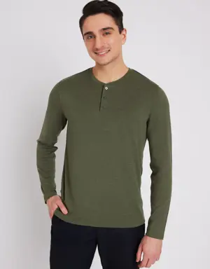 Upgraded Long Sleeve Henley Tee