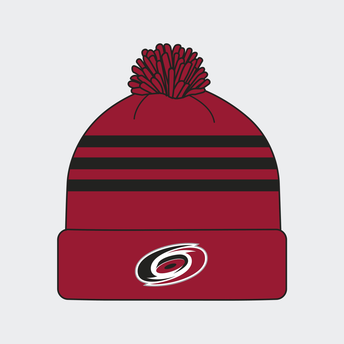 Adidas Hurricanes Cuffed Pom Beanie. 1