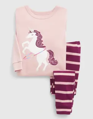 babyGap 100% Organic Cotton Unicorn PJ Set pink